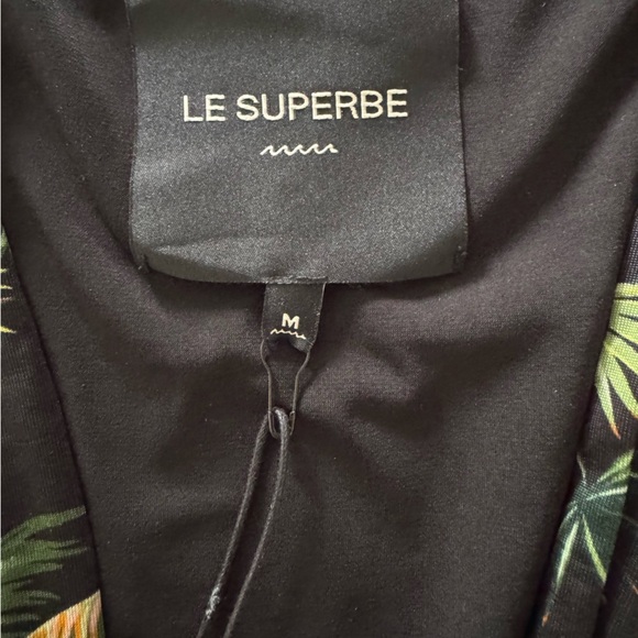 LE SUPERBE Long Sleeve Mini Baller Dress Jersey Palm Tree Print M NWT - Picture 5 of 8